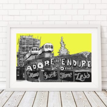 Village Underground (Yellow), East London Art Print