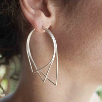 Urbs - Large Silver Geometric Earrings