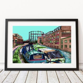 Regent's Canal London Fields (Green Sky) East London Art Print