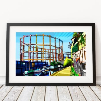 Bethnal Green Gas Holders, East London Art Print