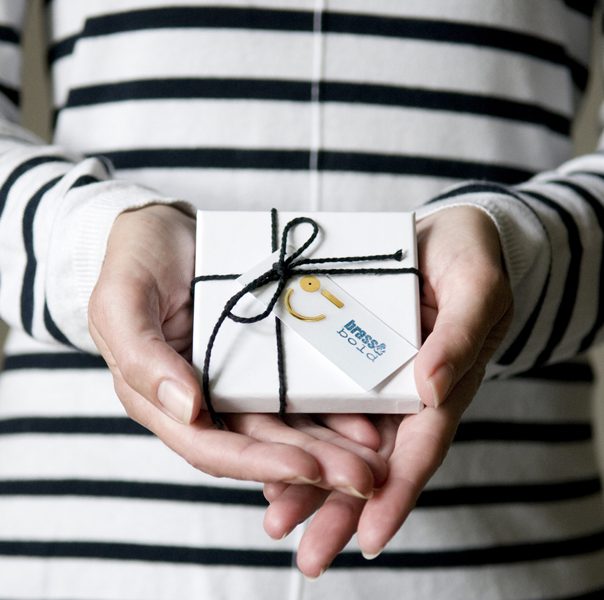 Brass Cylinder and Disc necklace