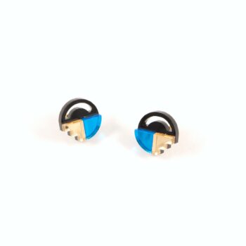 FORM022 Earrings – Skyblue, Gold