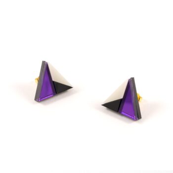 FORM011 Earrings – Purple, Black, Ivory
