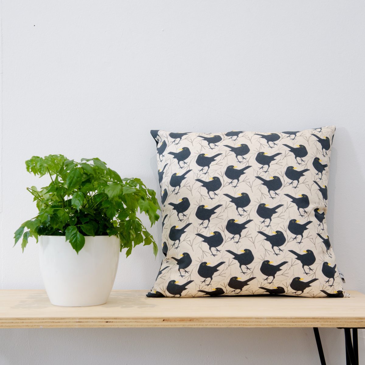Blackbird Print Cushion
