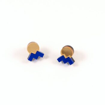 FORM013 Earrings - Gold, Blue