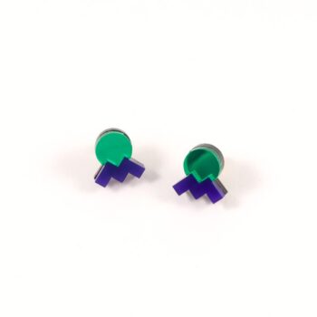 FORM013 Earrings - Green, Purple
