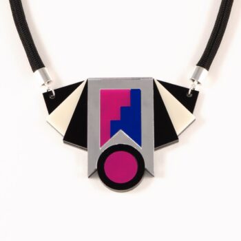 FORM019 Necklace - Silver, Blue, Pink