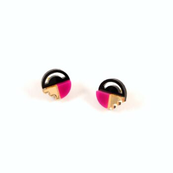 FORM022 Earrings – Pink, Gold