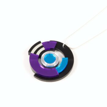 FORM026 Necklace - Silver, Skyblue, Purple