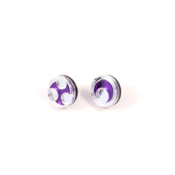 FORM032 Earrings - Silver, Mirror Purple