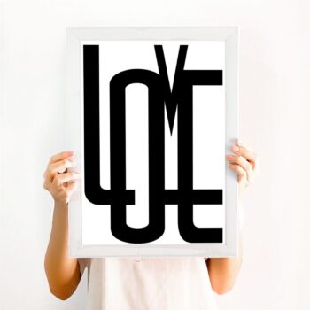 Typography love print, Art for home