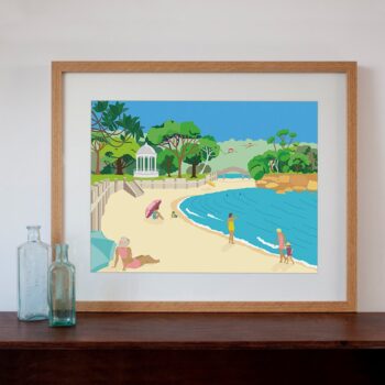 Balmoral Beach Sydney Modern Retro Art Print 30cm x 40cm
