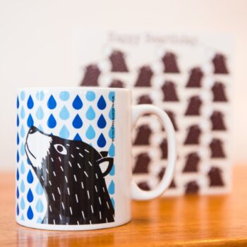 Rainy Days Mug - bear mug - animal print mug - gift for teacher - bear print - raindrop - weather - woodland gift - fathers day gift