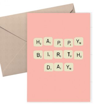 Happy Birthday Scrabble card - scrabble lover card
