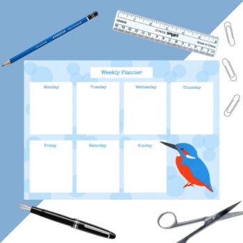 Kingfisher Weekly Planner - bird year planner