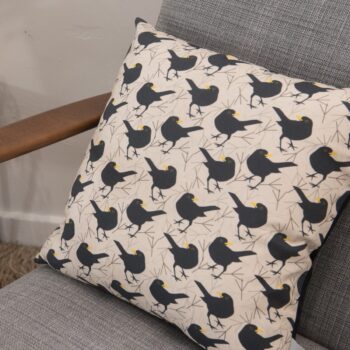 Blackbird Print Cushion