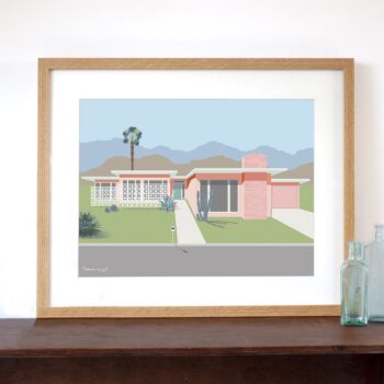 Palm Springs Mid-Century Modern Flat-roofed House Art Print 30cm x 40cm