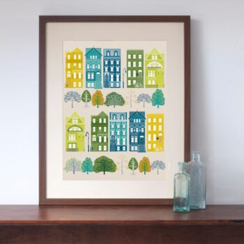 New York Brooklyn Brownstone Houses Art Print