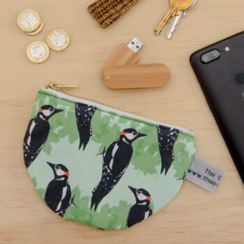 Woodpecker print purse