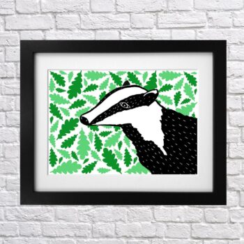 Windy Days Badger Print