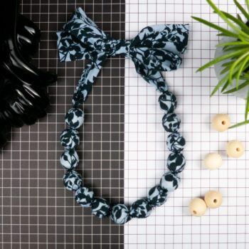 Chunky, Fabric Covered, Bead Necklace 'Anna'