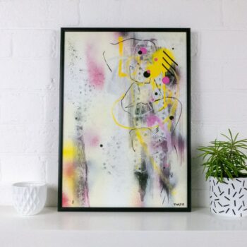 A3 framed original artwork - Urban Contemporary Art - ‘Eyes Closed’