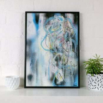 A3 framed original artwork - Urban Contemporary Art - ‘Hushenish’