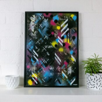 A3 framed original artwork - Urban Contemporary Art - ‘Night Bus'