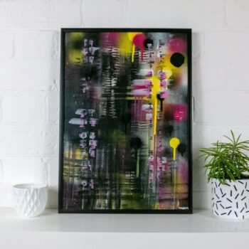 A3 framed original artwork - Urban Contemporary Art - ‘Night Train'
