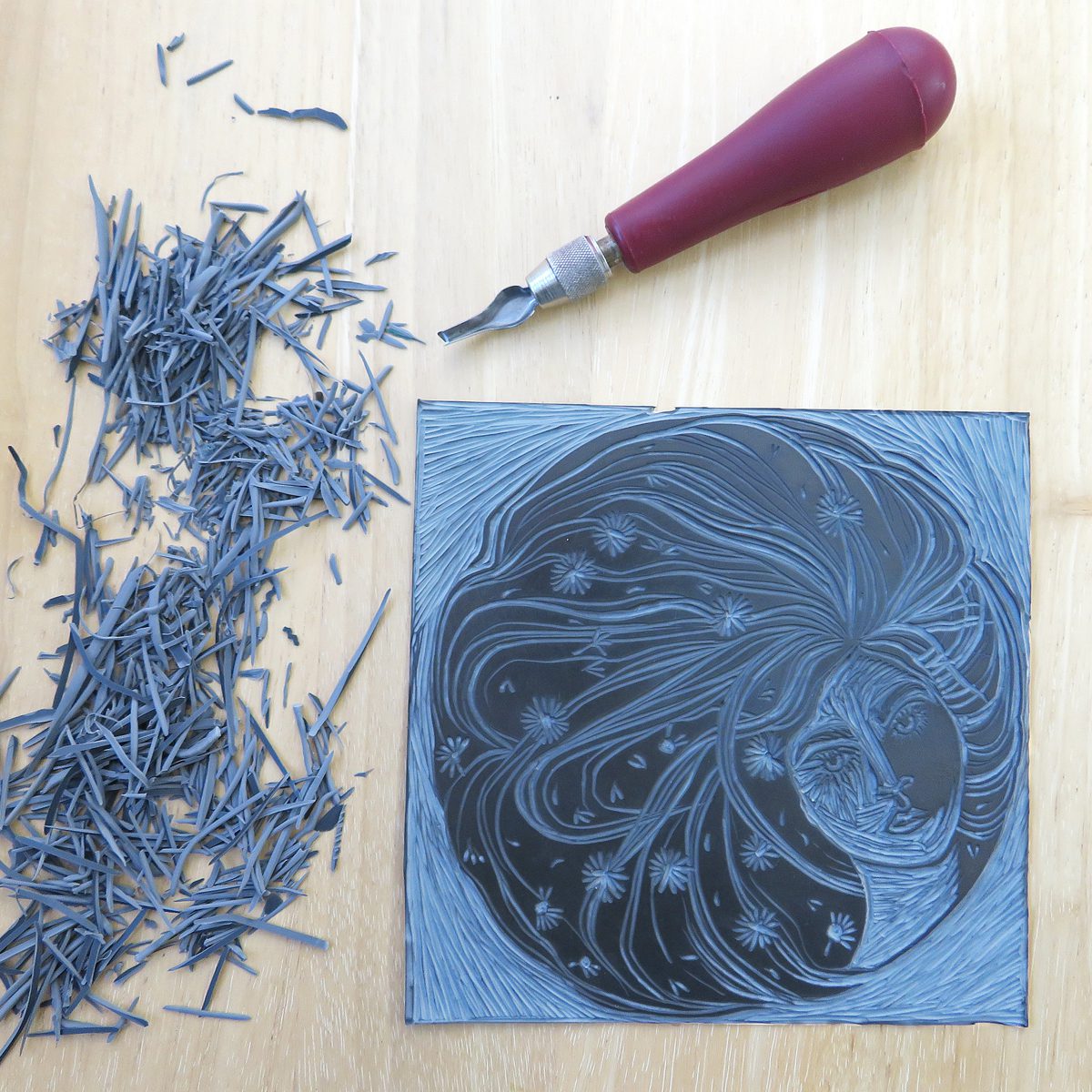 'He Loves Me, He Loves Me Not' Limited Edition Linocut Print