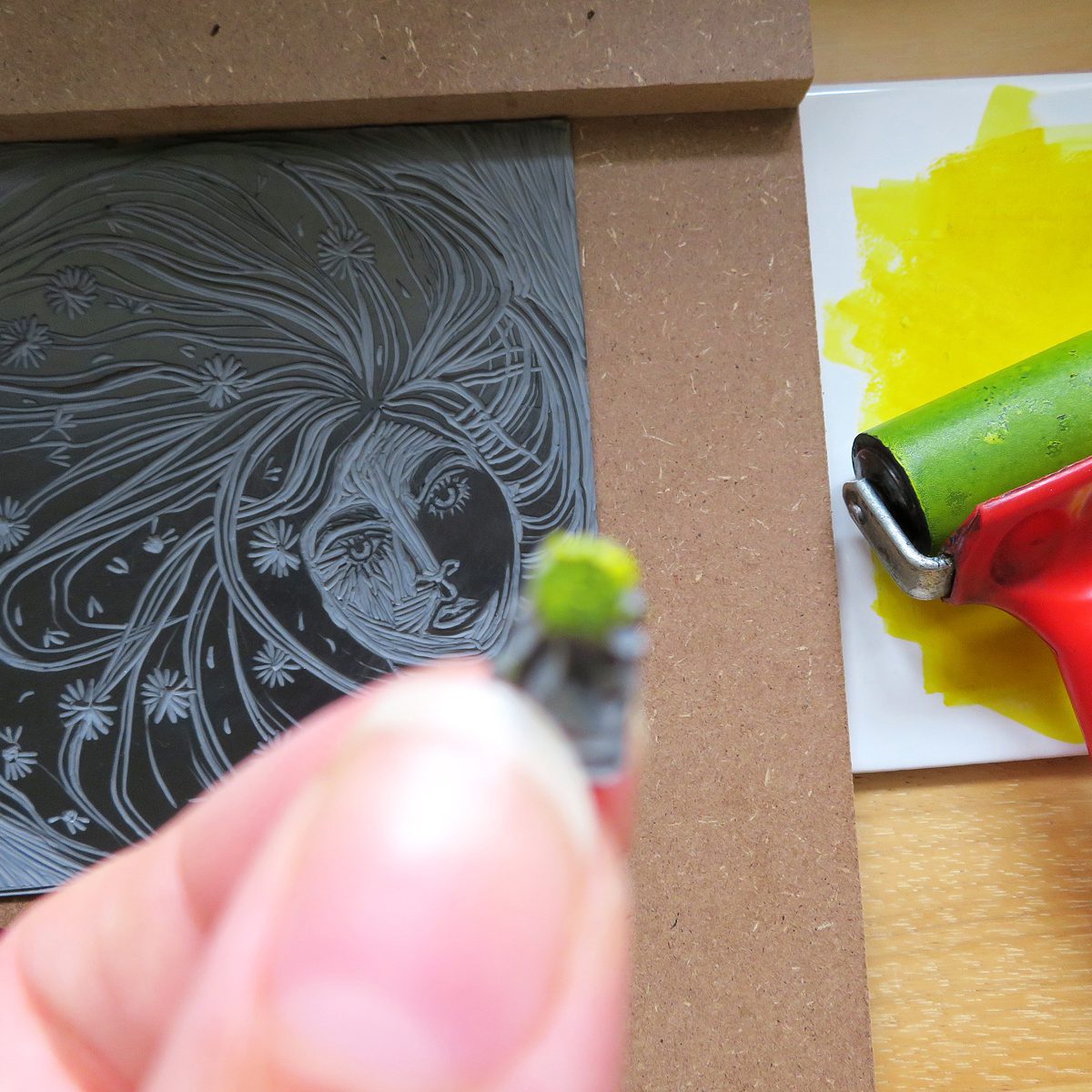 'He Loves Me, He Loves Me Not' Limited Edition Linocut Print