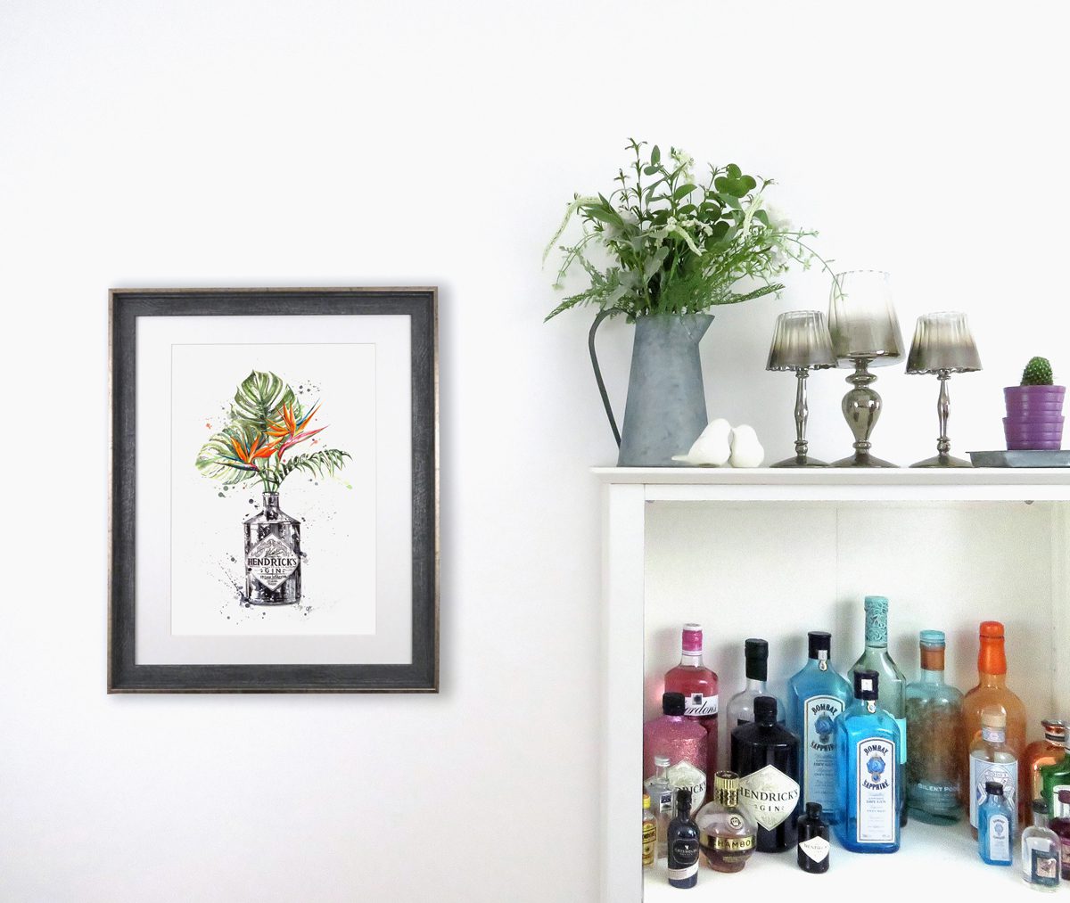 Bespoke Watercolour Painting - Bottle Vase