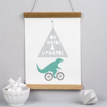 Cycling Dinosaur Print