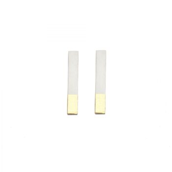 Silver & gold long rectangle studs