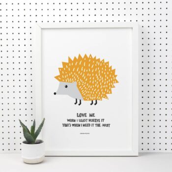 Hedgehog print - nursery decor