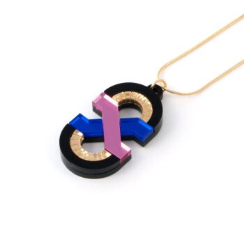 FORM042 Necklace - Babypink, Blue, Gold