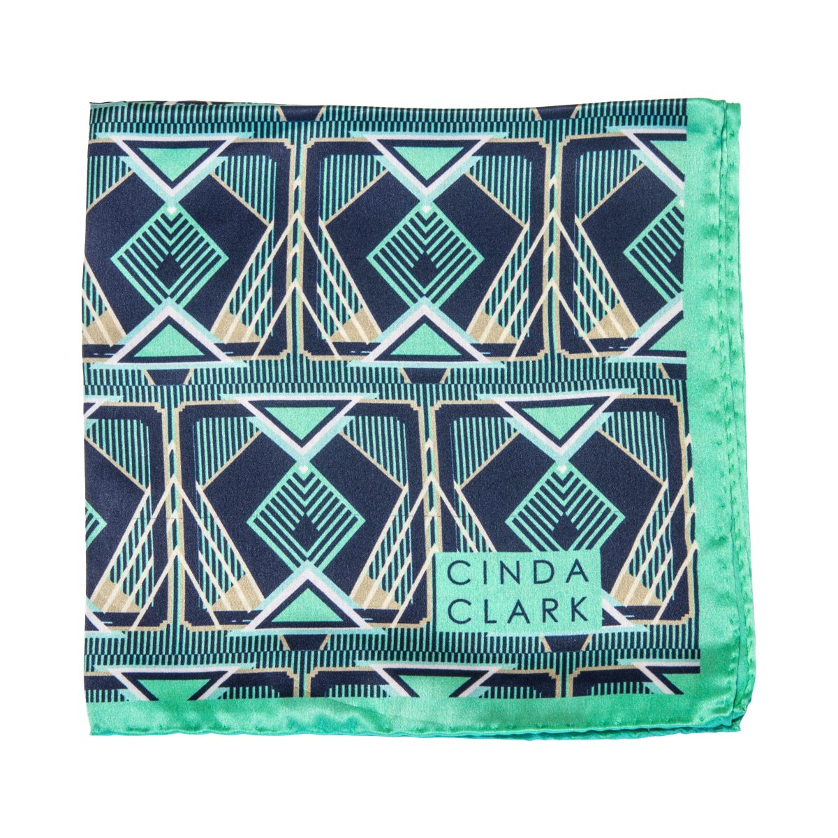 Silk Pocket Square - Francis Navy. Art Deco Gifts