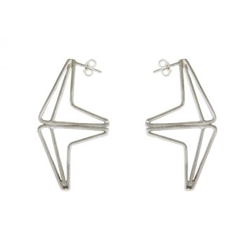 Double festival silver earrings