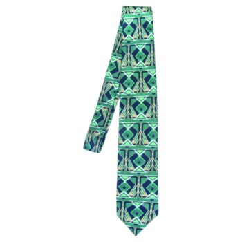 Art Deco Tie - Silk Tie - Francis Navy
