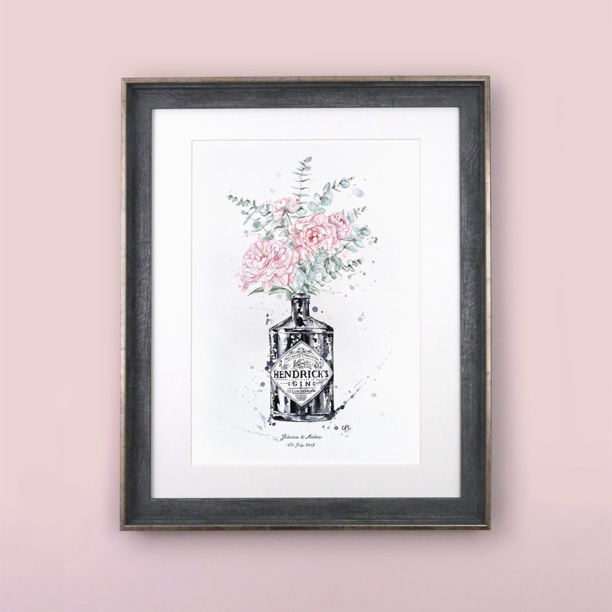 Bespoke Watercolour Painting - Bottle Vase