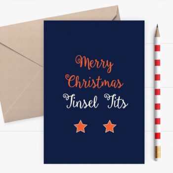 Merry Christmas Tinsel Tits - Funny Christmas card