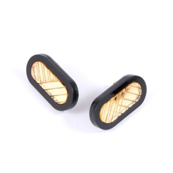 FORM045 Earrings - Black, Gold
