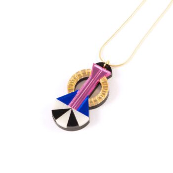FORM048 Necklace - Gold, Babypink, Blue