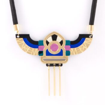 FORM051 Necklace - Gold, Teal, Babypink, Blue