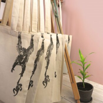 Orangutan Hand Printed Tote Bag