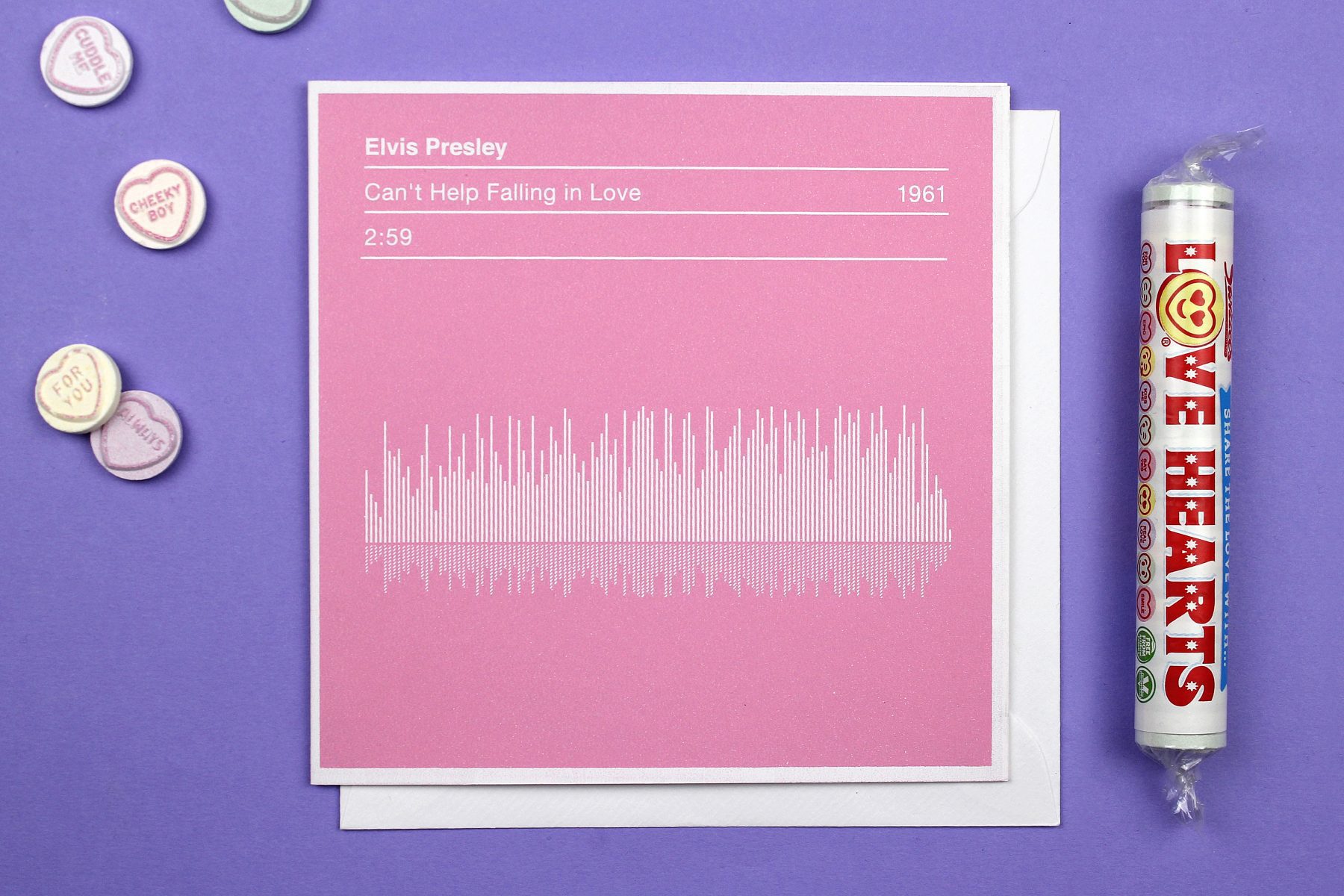 Elvis Presley 'Can't Help Falling In Love' Song Sound Wave Valentines Card