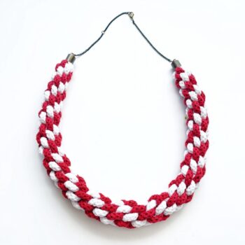 The Emilia Necklace - Red and white statement necklace