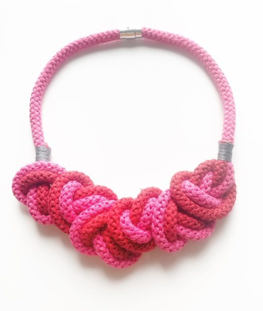 The Valentines necklace - Pink valentines necklace, pink heart necklace, sustainable pink jewellery