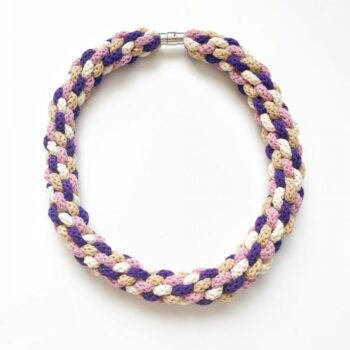 The Emilia Necklace - Purple and cream statement necklace