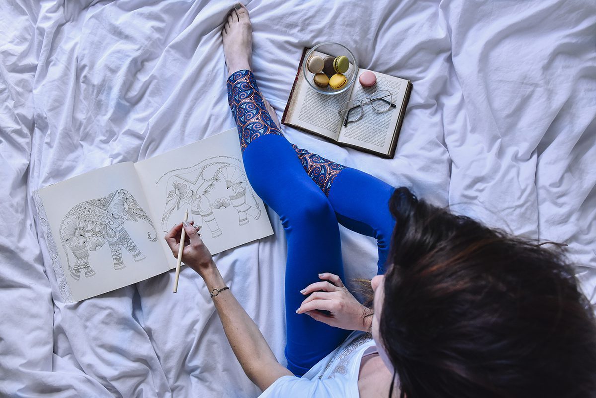 Adorned Ankle Leggings Blue